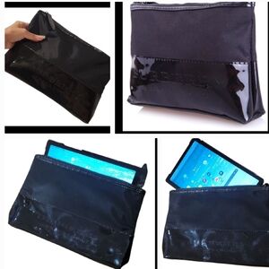 Burberry Patent Large Cosmetic Tablet Pouch Case Clutch Bag